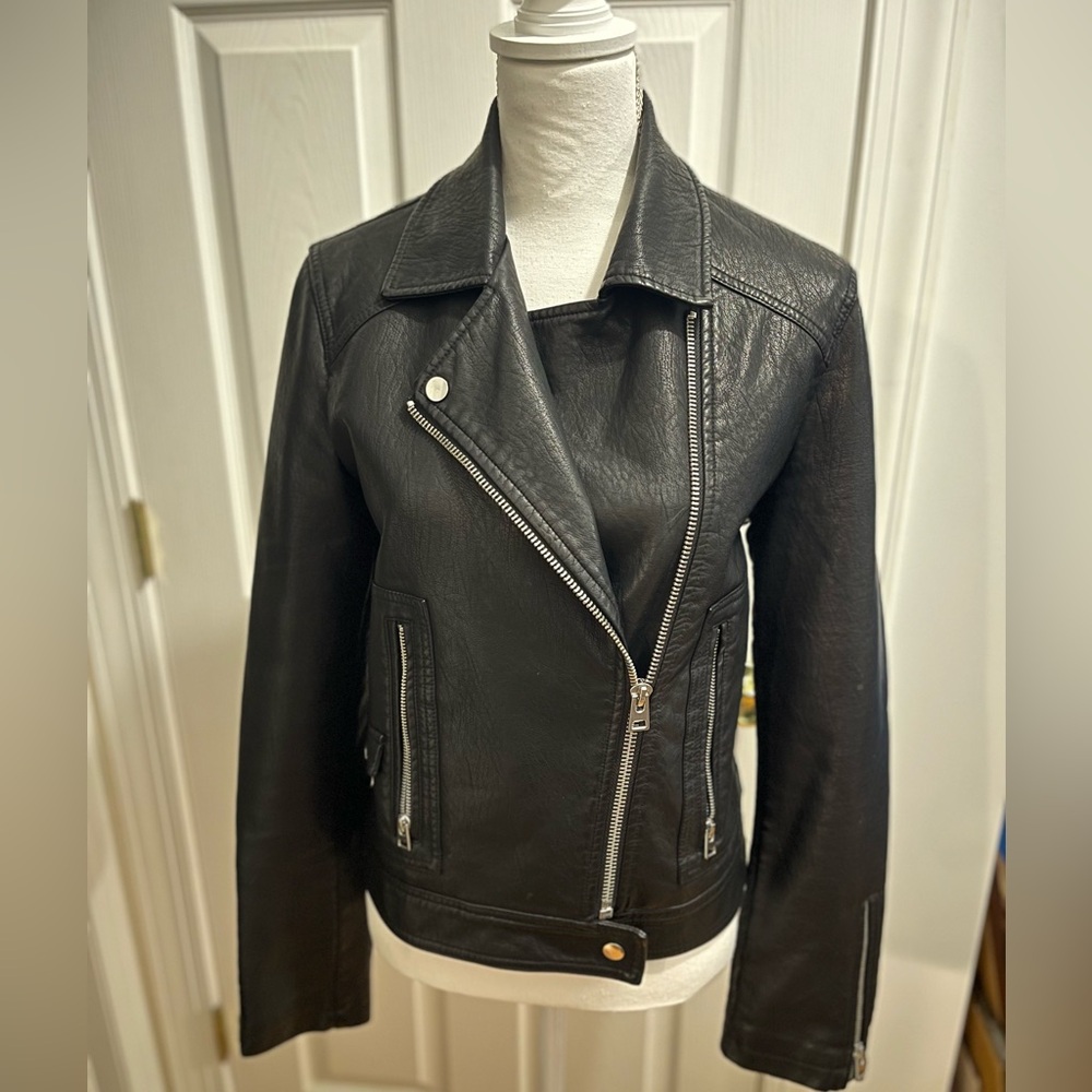 Topshop Faux Leather Jacket - Picture 4 of 6